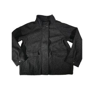 Womens Dark Charcoal Banana Republic Brushed Meltin Pocket Full Zip Short Drivin